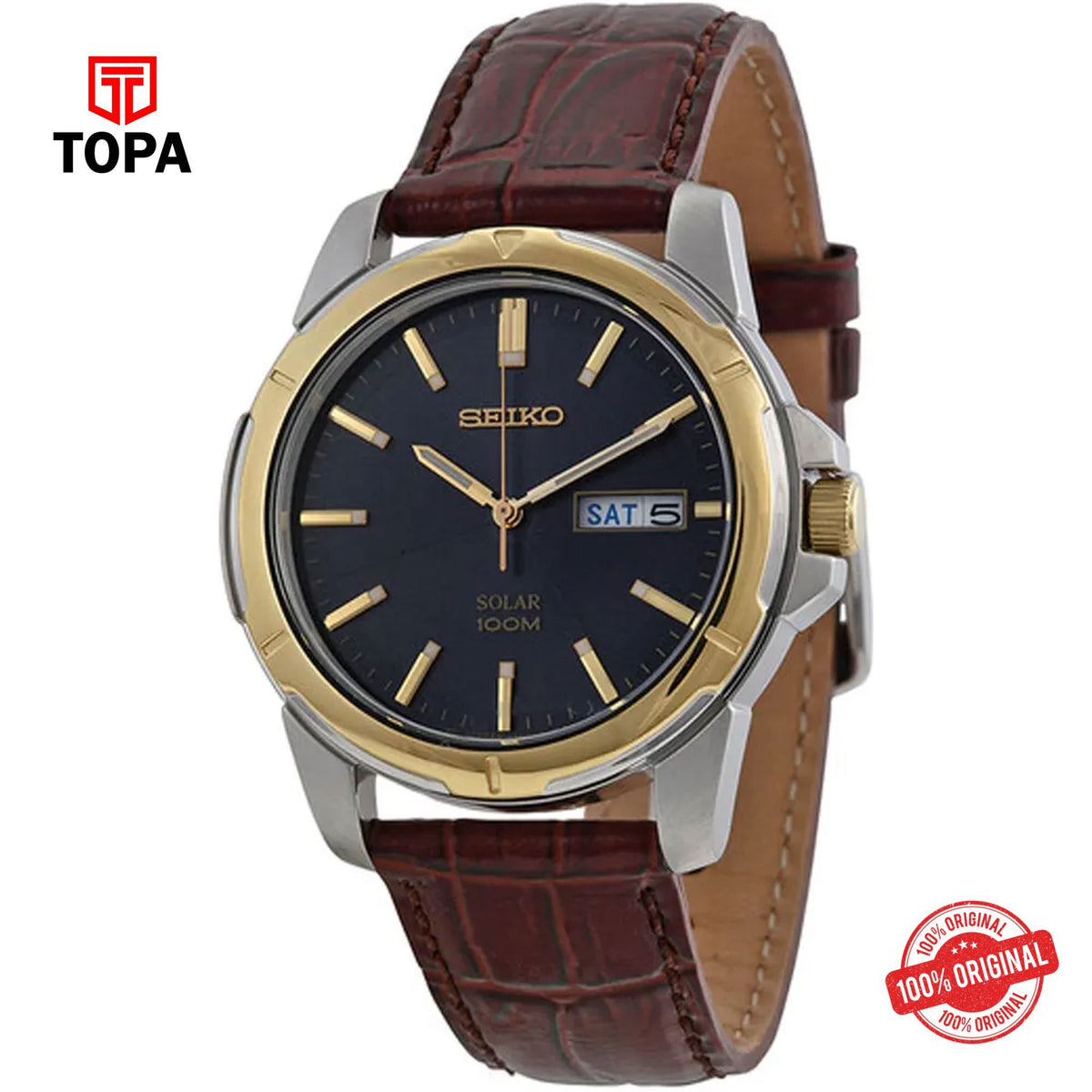 Topa Seiko-SNE102P1-Leather-Band-Men-Watch - Product Image 1