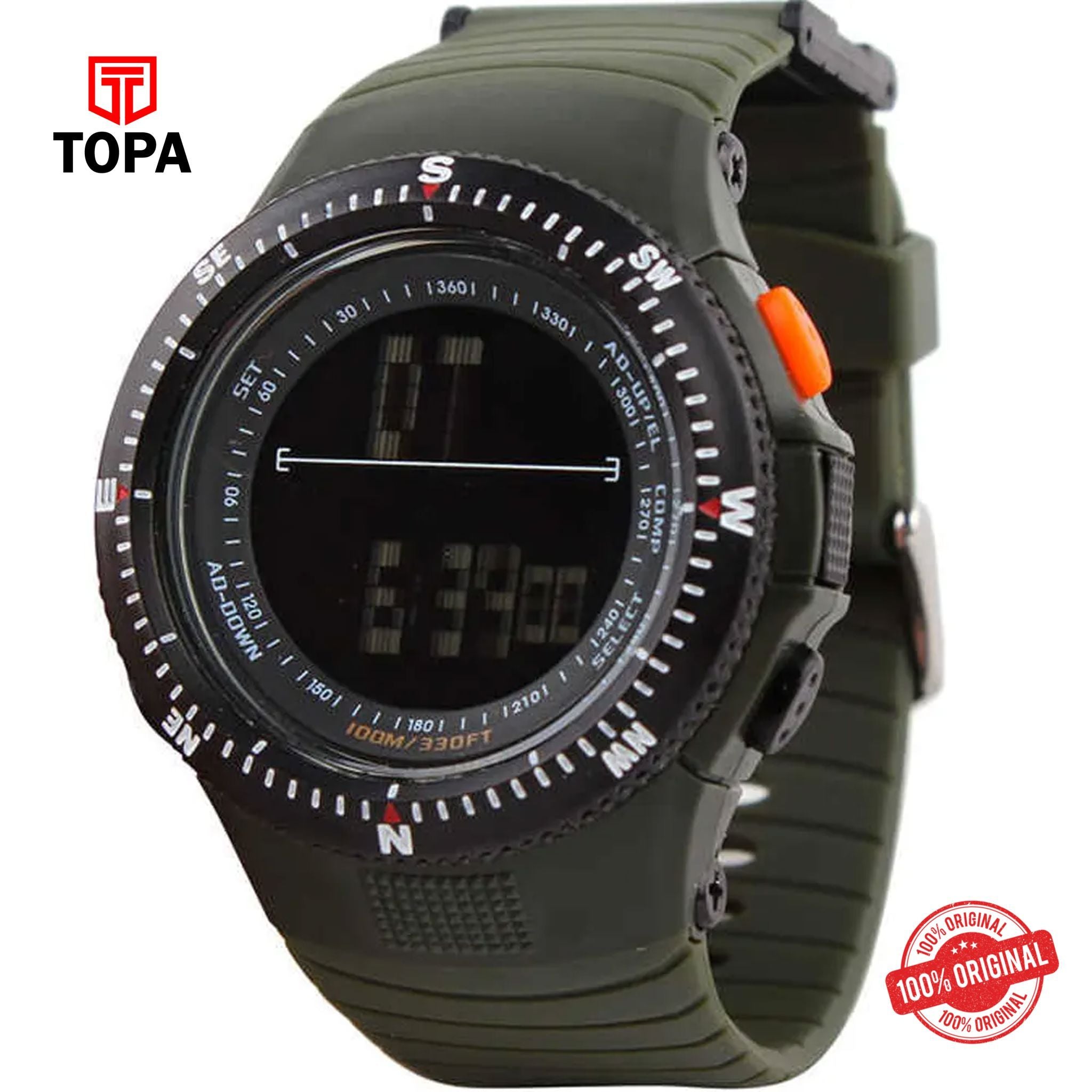 Topa Skmei-0989-GRN-DIGI-Rubber-Band-Men-Watch - Product Image 1