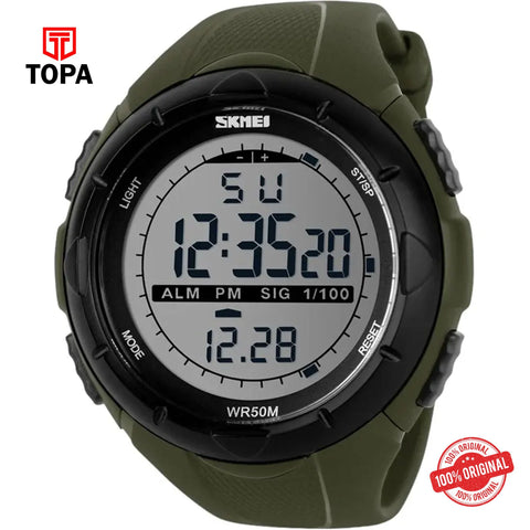 Topa Skmei-1025-GRNBLK-DIGI-Rubber-Band-Men-Watch - Product Image 1