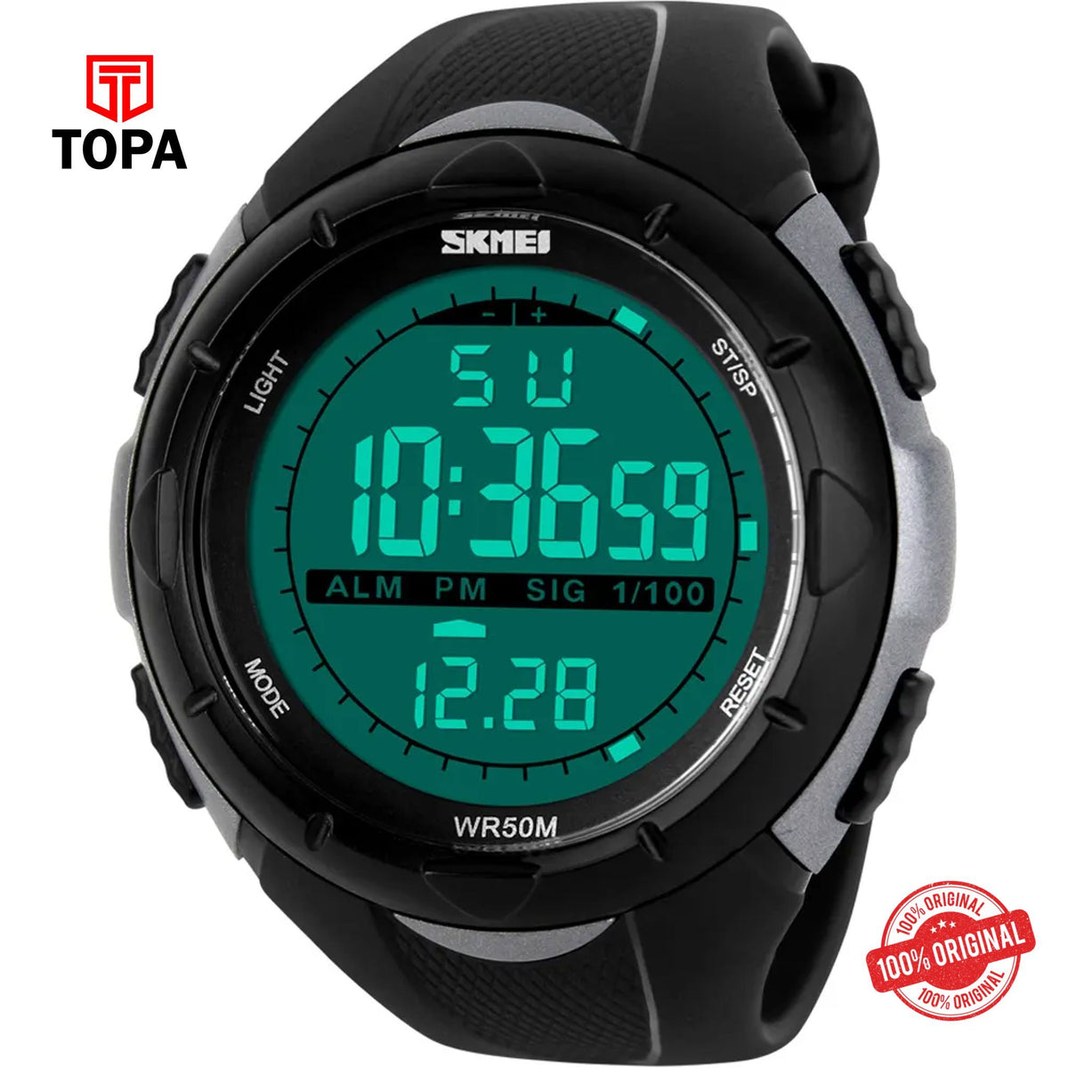 Topa Skmei-1025-GRYBLK-DIGI-Rubber-Band-Men-Watch - Product Image 1