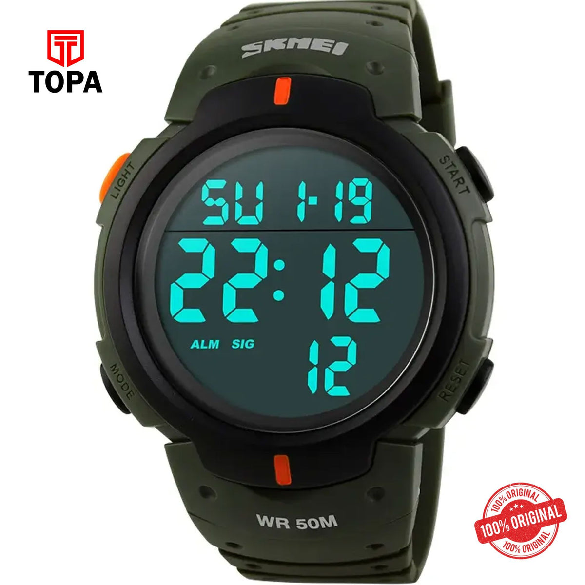 Topa Skmei-1068-GRN-DIGI-Rubber-Band-Men-Watch - Product Image 1