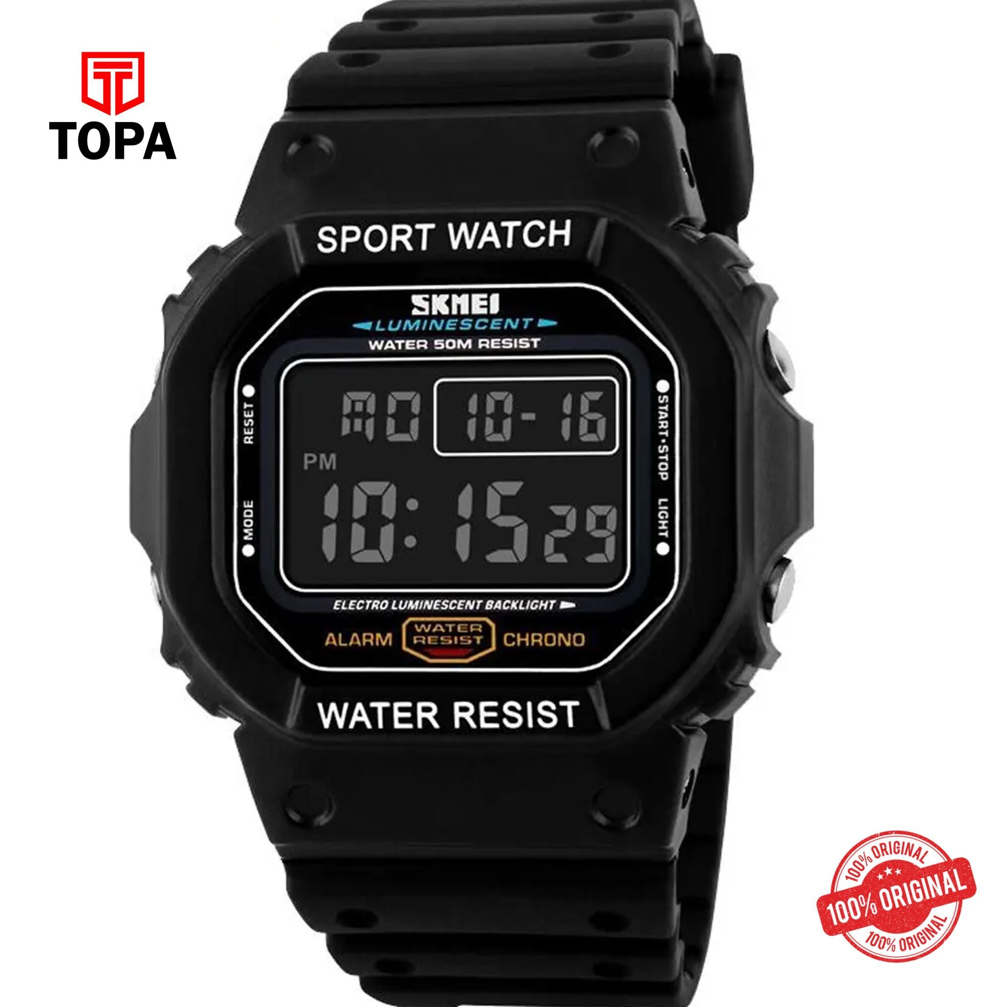 Topa Skmei-1134-BLK-DIGI-Rubber-Band-Men-Watch - Product Image 1