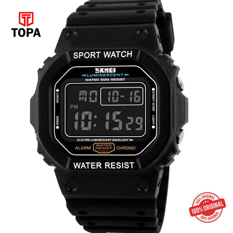 Topa Skmei-1134-BLK-DIGI-Rubber-Band-Men-Watch - Product Image 1