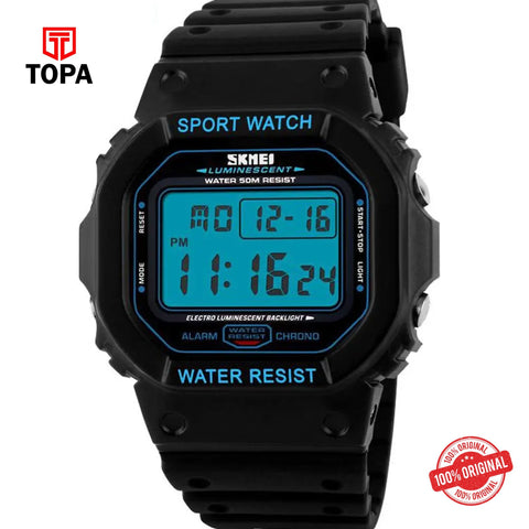 Topa Skmei-1134-BLKBLU-DIGI-Rubber-Band-Men-Watch - Product Image 1