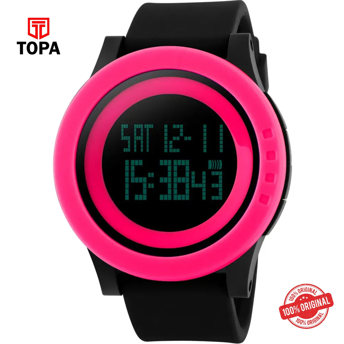 Topa Skmei-1142-BLKPNK-DIGI-Rubber-Band-Men-Watch - Product Image 1