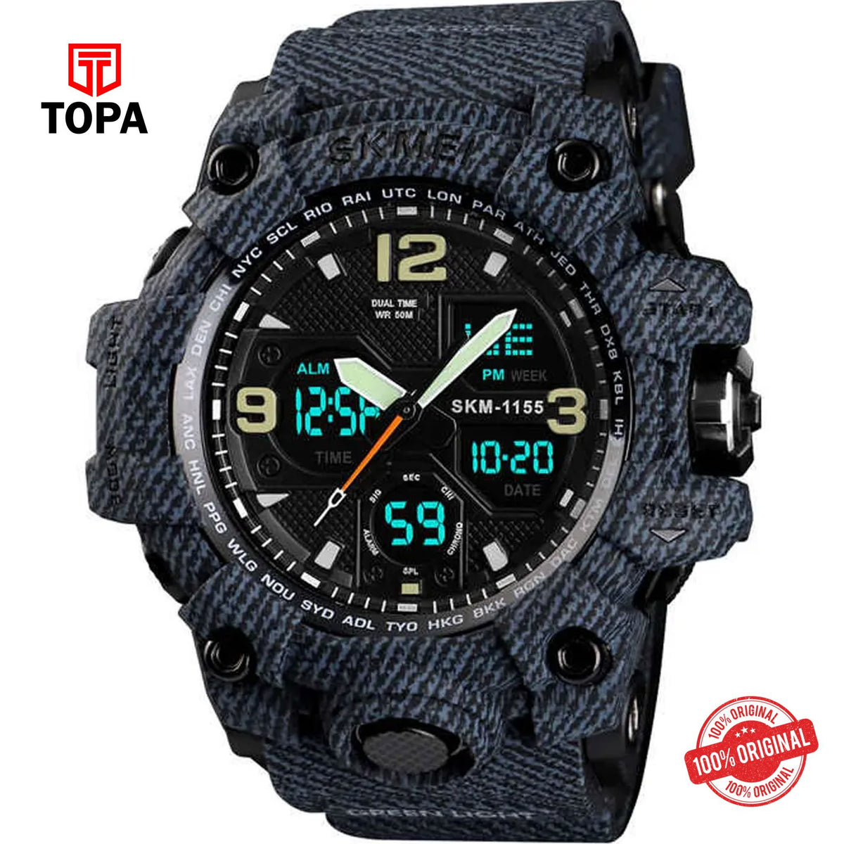 Topa Skmei-1155-GRYBLK-DTIME-Metal-Band-Men-Watch - Product Image 1