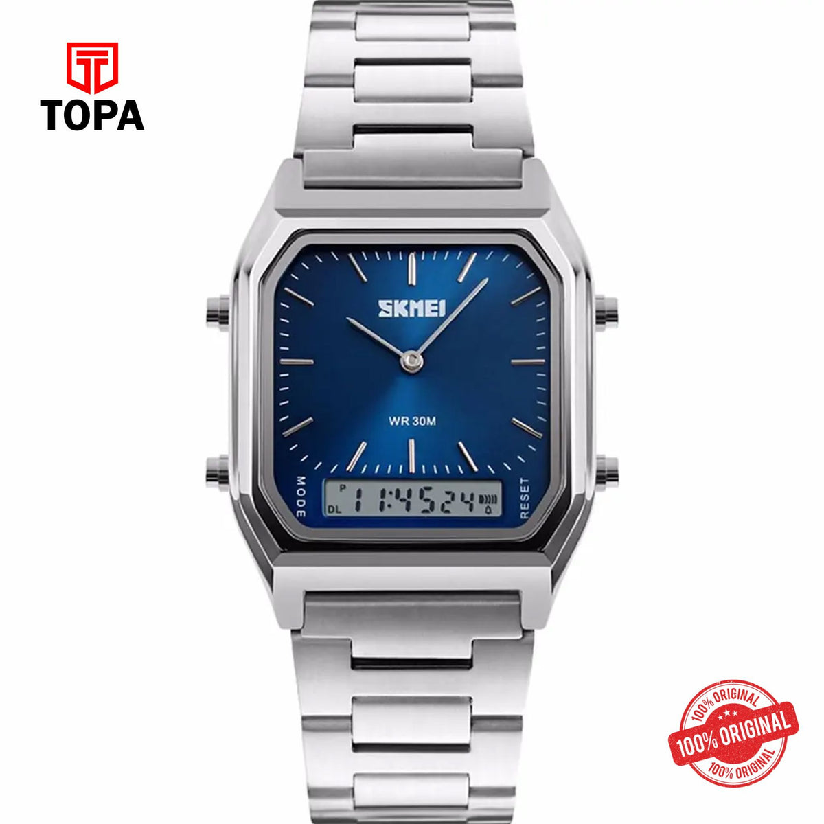Topa Skmei-1220-G-CH-BLU-DTIME-Metal-Band-Men-Watch - Product Image 1