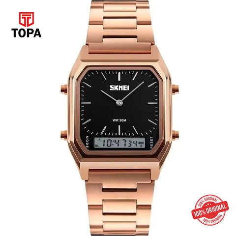 Topa Skmei-1220-G-RS-BLK-Metal-Band-Men-Watch - Product Image 1