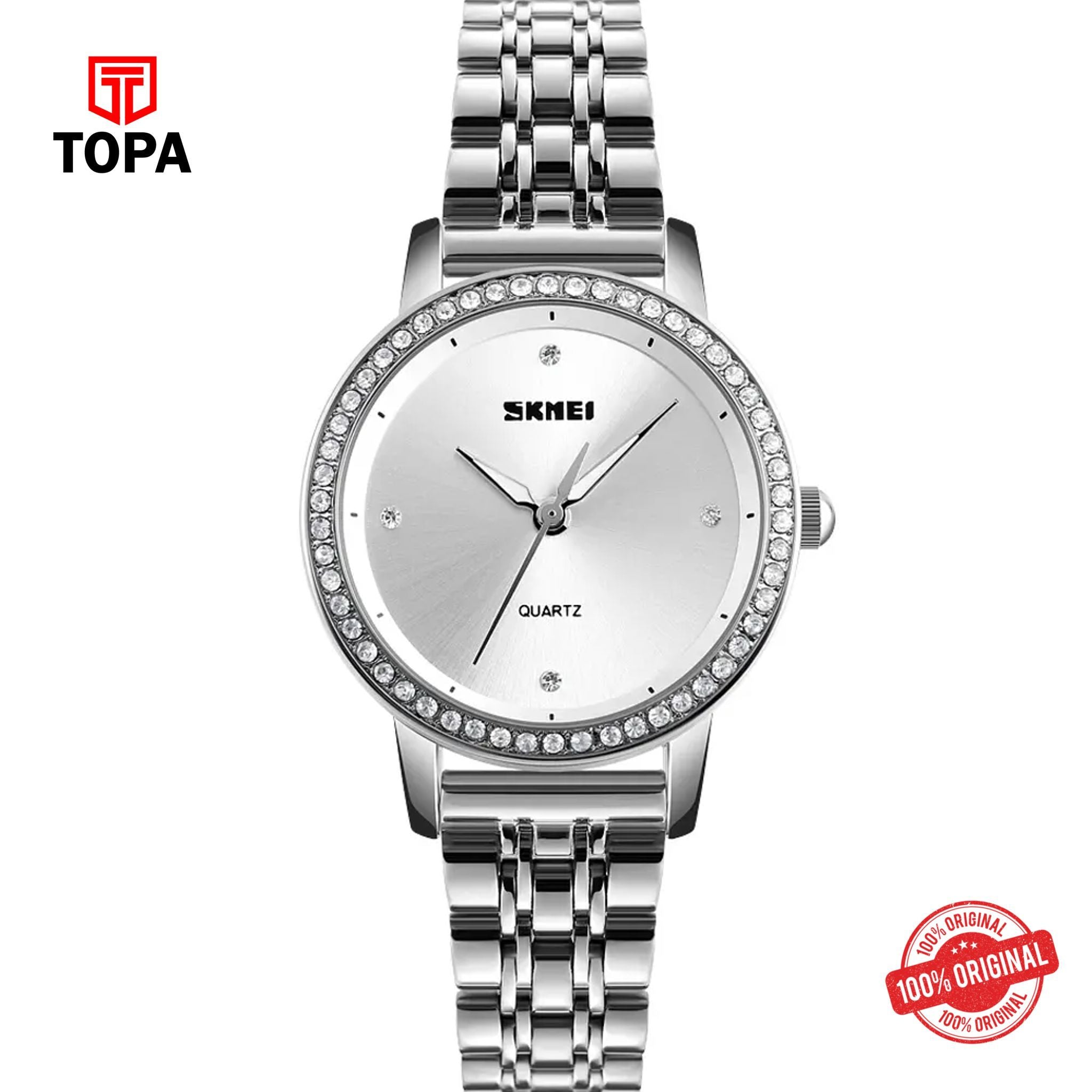Topa Skmei-1311-L-CH-WHT-Metal-Band-Women-Watch - Product Image 1