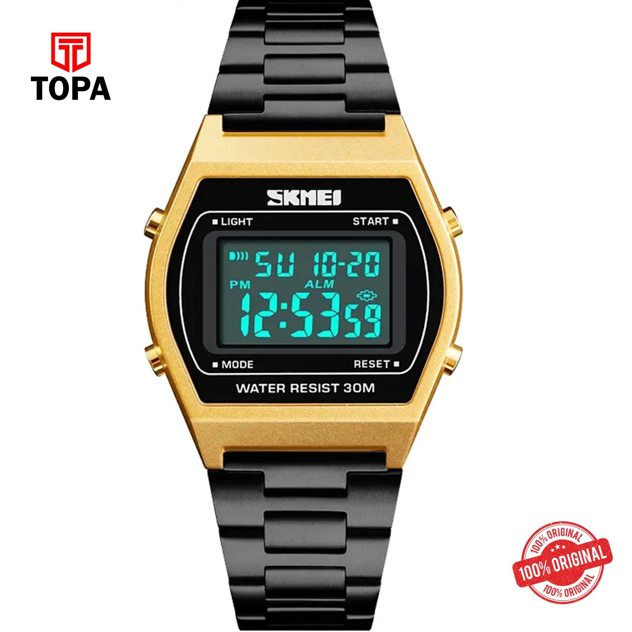 Topa Skmei-1328-GLDBLK-DIGI-Metal-Band-Men-Watch - Product Image 1