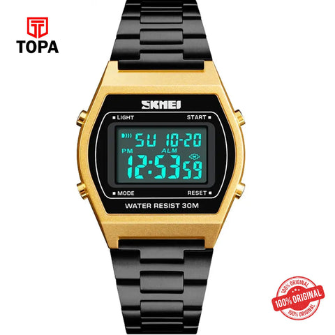 Topa Skmei-1328-GLDBLK-DIGI-Metal-Band-Men-Watch - Product Image 1