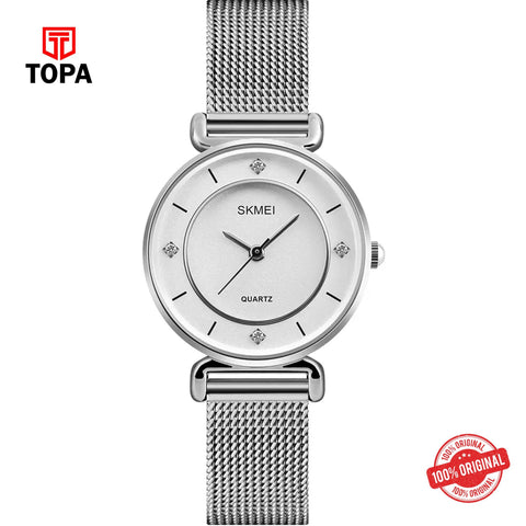 Topa Skmei-1330-CH-WHT-Mesh-Band-Women-Watch - Product Image 1