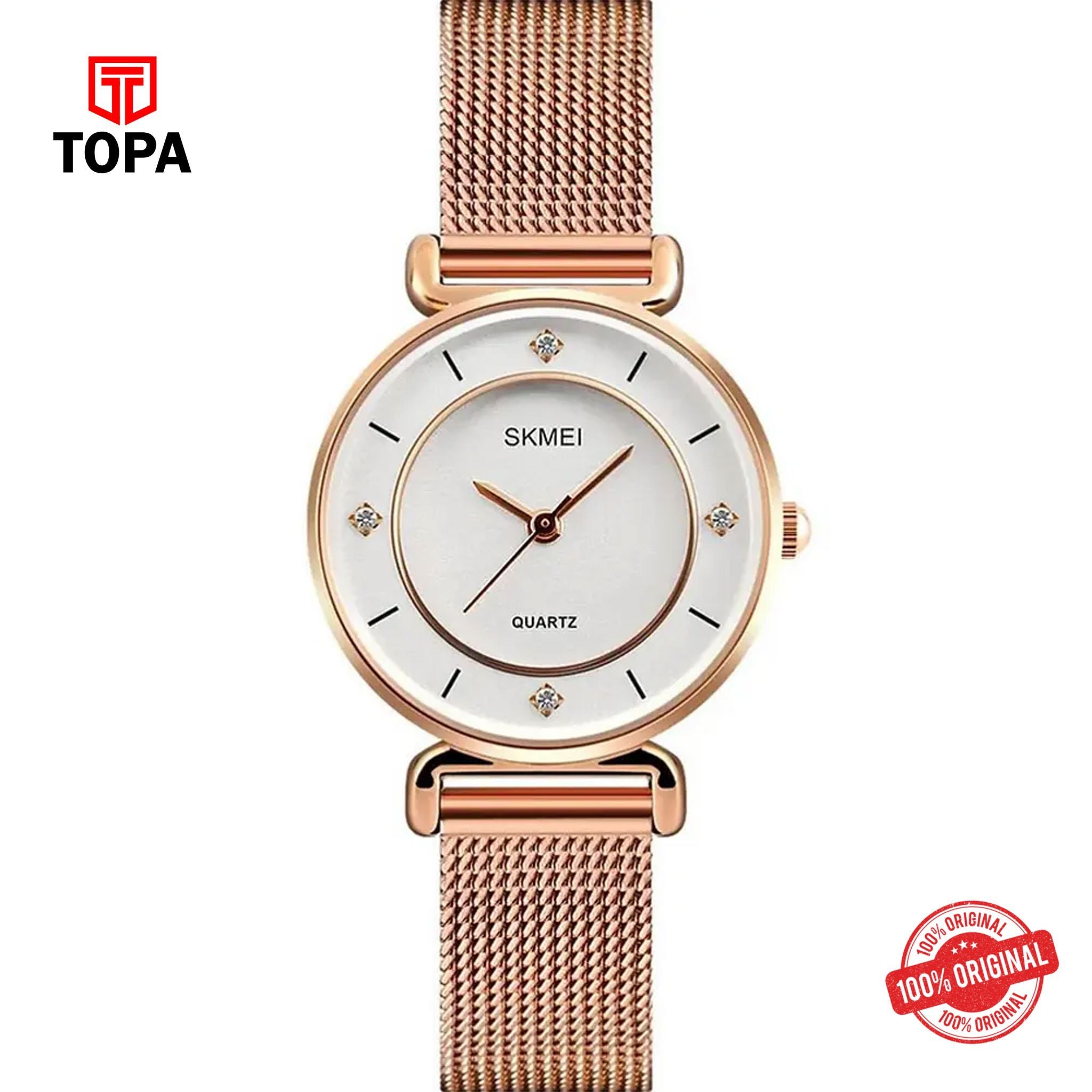 Topa Skmei-1330-RS-WHT-Mesh-Band-Women-Watch - Product Image 1