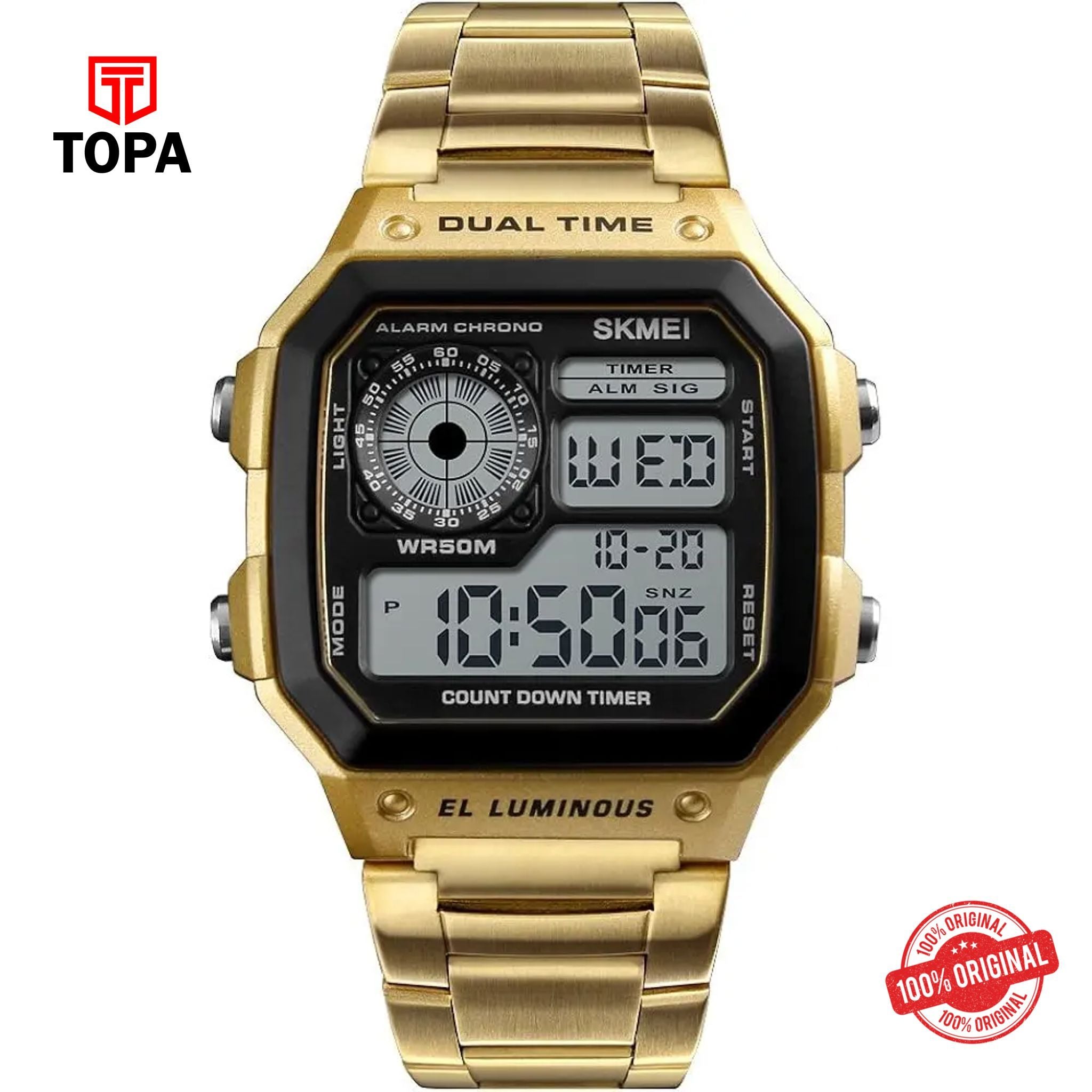 Topa Skmei-1335-GLDBLK-DIGI-Digital-Men-Metal-Watch - Product Image 1