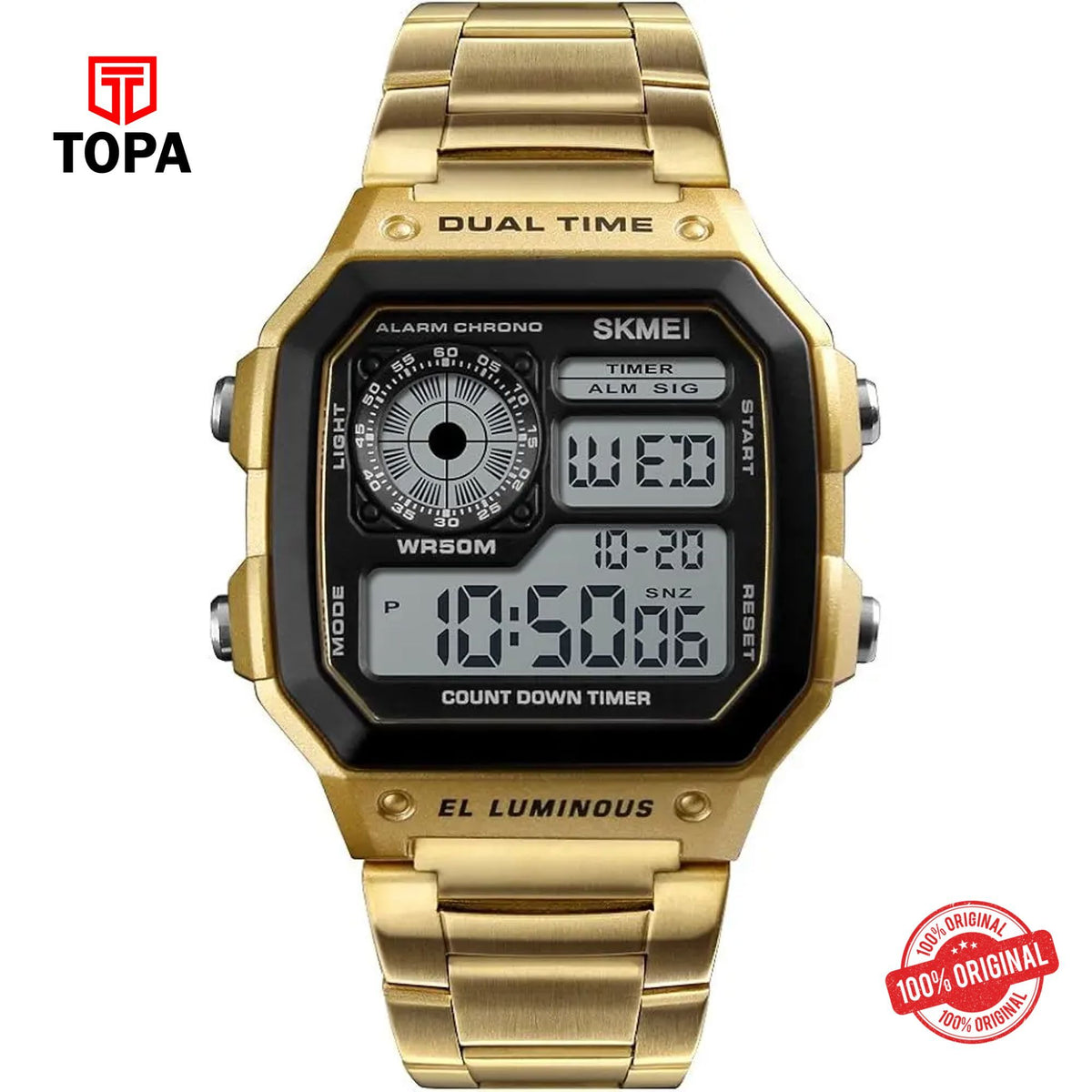 Topa Skmei-1335-GLDBLK-DIGI-Digital-Men-Metal-Watch - Product Image 1