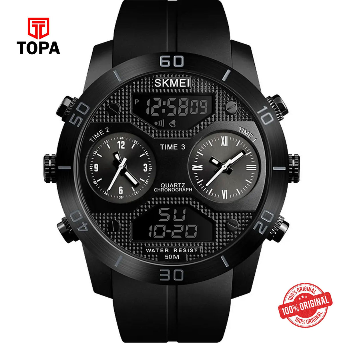 Topa Skmei-1355-G-BLK-Dual-Time-Men-Watch - Product Image 1