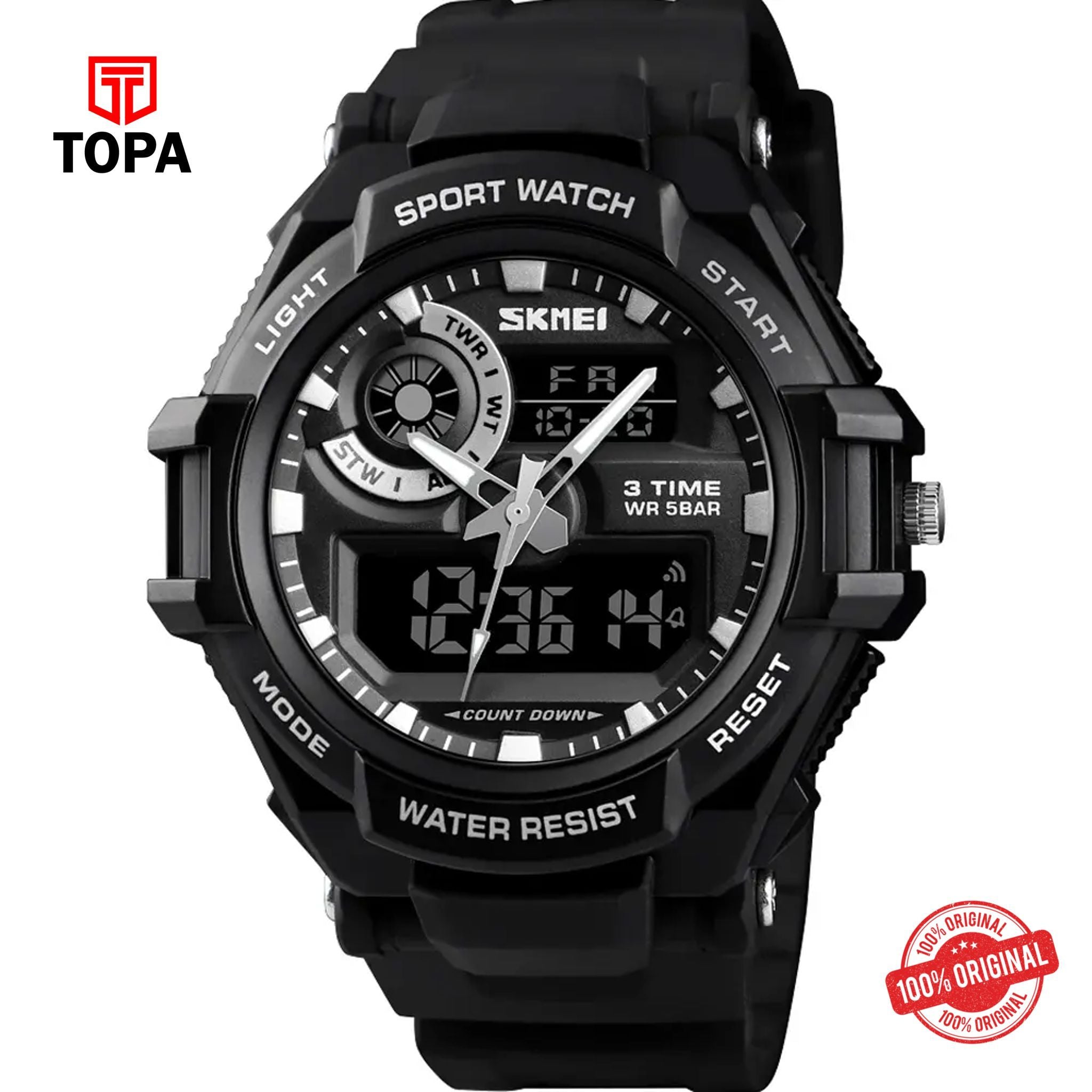Topa Skmei-1357-G-BLK-Dual-Time-Men-Watch - Product Image 1