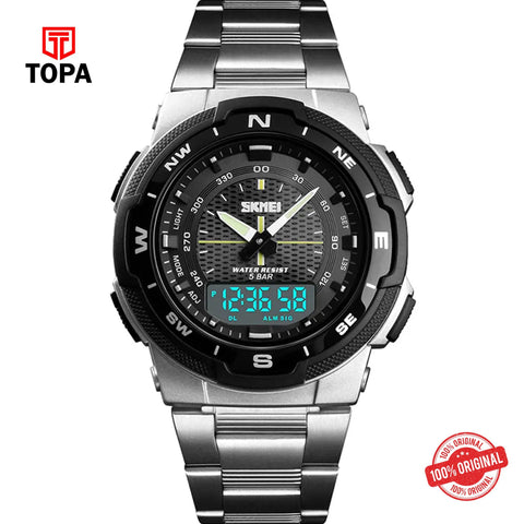 Topa Skmei-1370-CHBLK-DTIME-Metal-Band-Men-Watch - Product Image 1