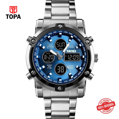 Topa Skmei-1389-CHBLU-DTIME-Metal-Band-Men-Watch - Product Image 1