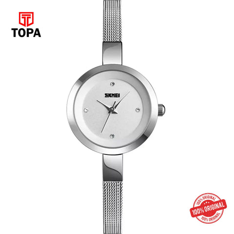 Topa Skmei-1390-L-CH-WHT-Mesh-Band-Women-Watch - Product Image 1