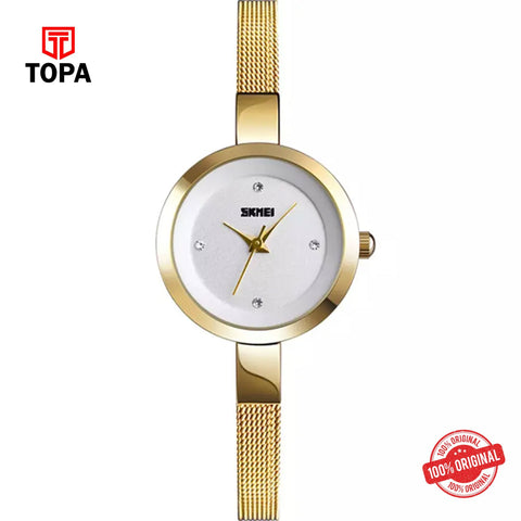 Topa Skmei-1390-L-GLD-WHT-Mesh-Band-Women-Watch - Product Image 1