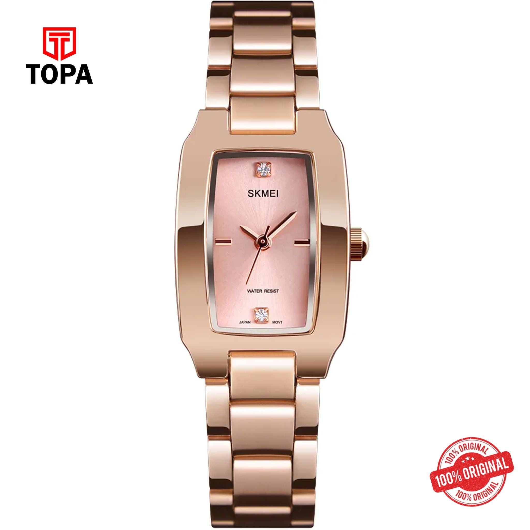 Topa Skmei-1400-L-RG-PNK-Metal-Band-Women-Watch - Product Image 1