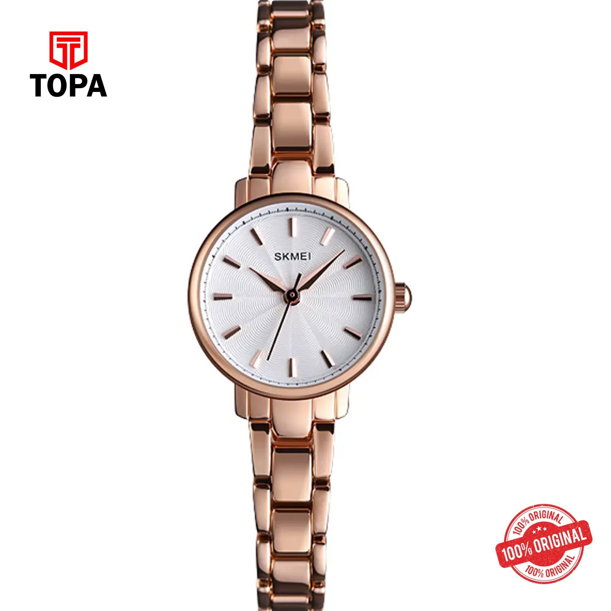 Topa Skmei-1410-RS-WHT-Metal-Band-Women-Watch - Product Image 1