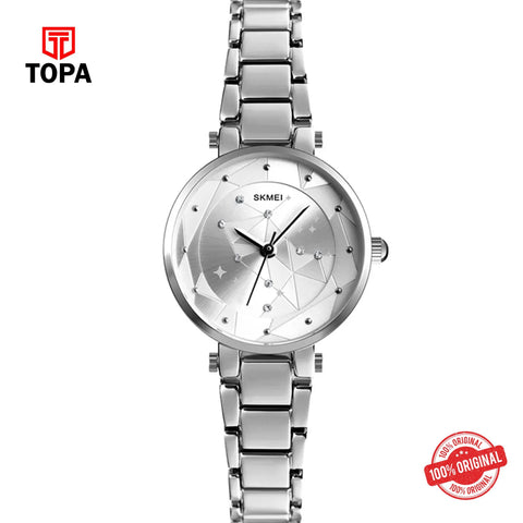 Topa Skmei-1411-CH-WHT-Metal-Band-Women-Watch - Product Image 1