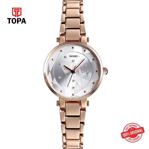 Topa Skmei-1411-RS-WHT-Metal-Band-Women-Watch - Product Image 1