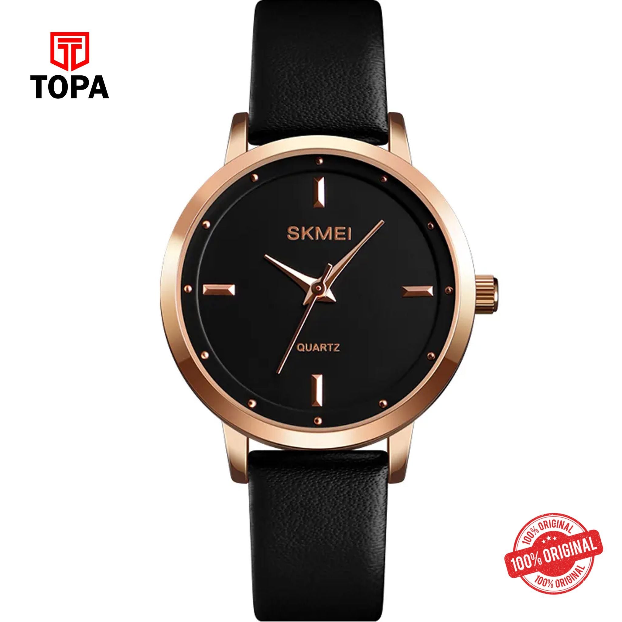 Topa Skmei-1457-RGBLK-BLK-Leather-Band-Women-Watch - Product Image 1