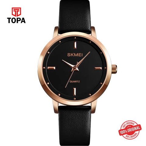 Topa Skmei-1457-RGBLK-BLK-Leather-Band-Women-Watch - Product Image 1