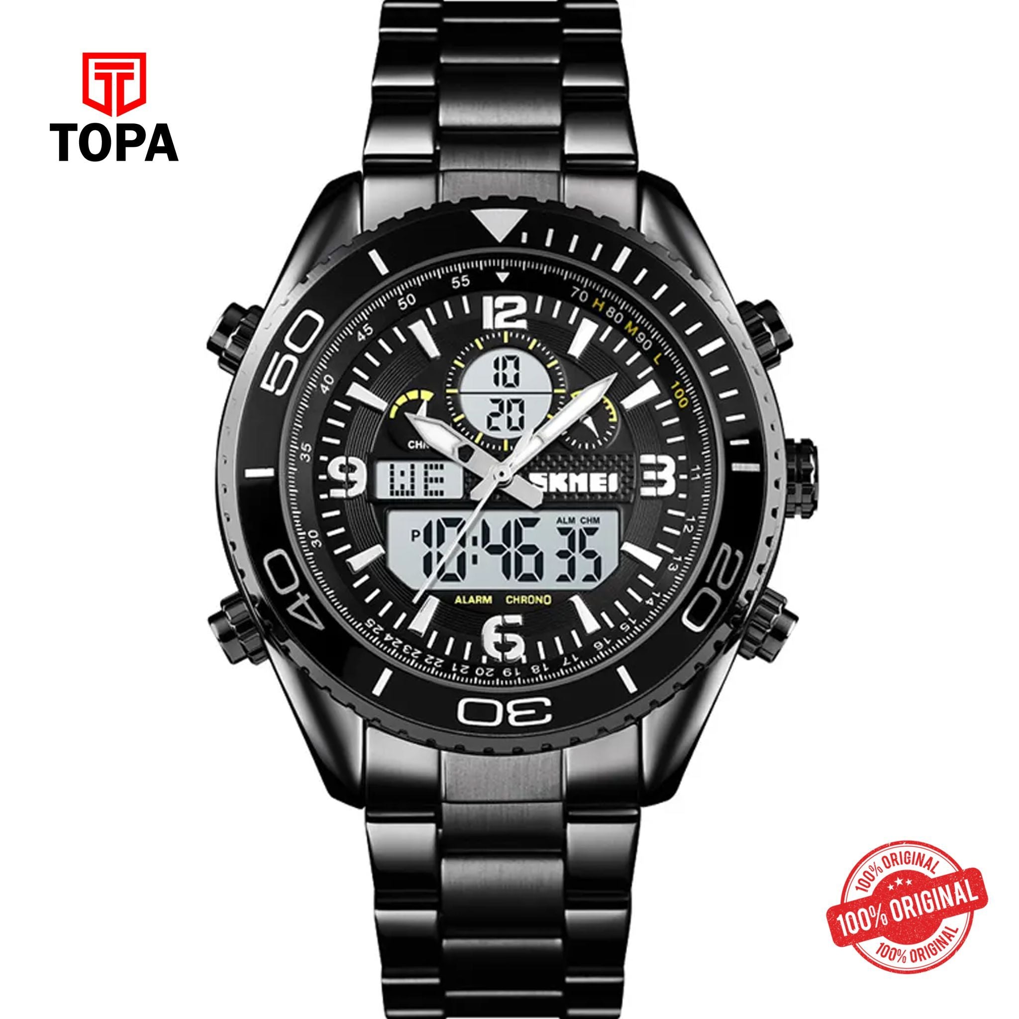 Topa Skmei-1600-BLK-DTIME-Metal-Band-Men-Watch - Product Image 1