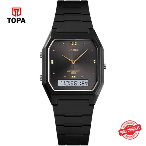 Topa Skmei-1604-G-BLK-Dual-Time-Rubber-Band-Men-Watch - Product Image 1