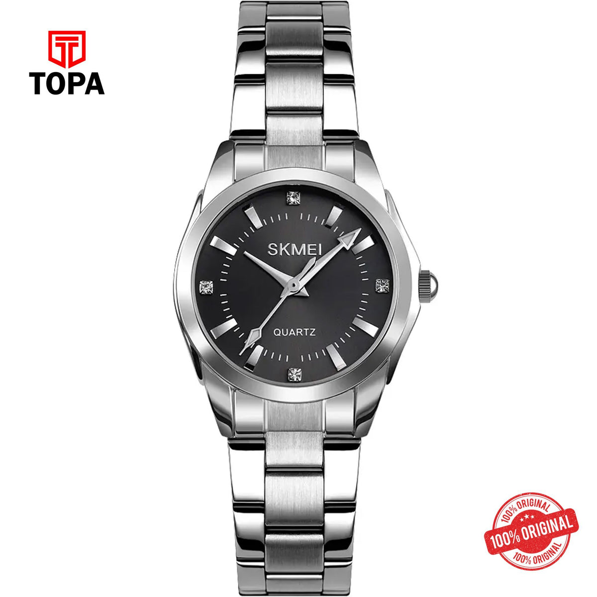 Topa Skmei-1620-L-CH-BLK-Metal-Band-Women-Watch - Product Image 1