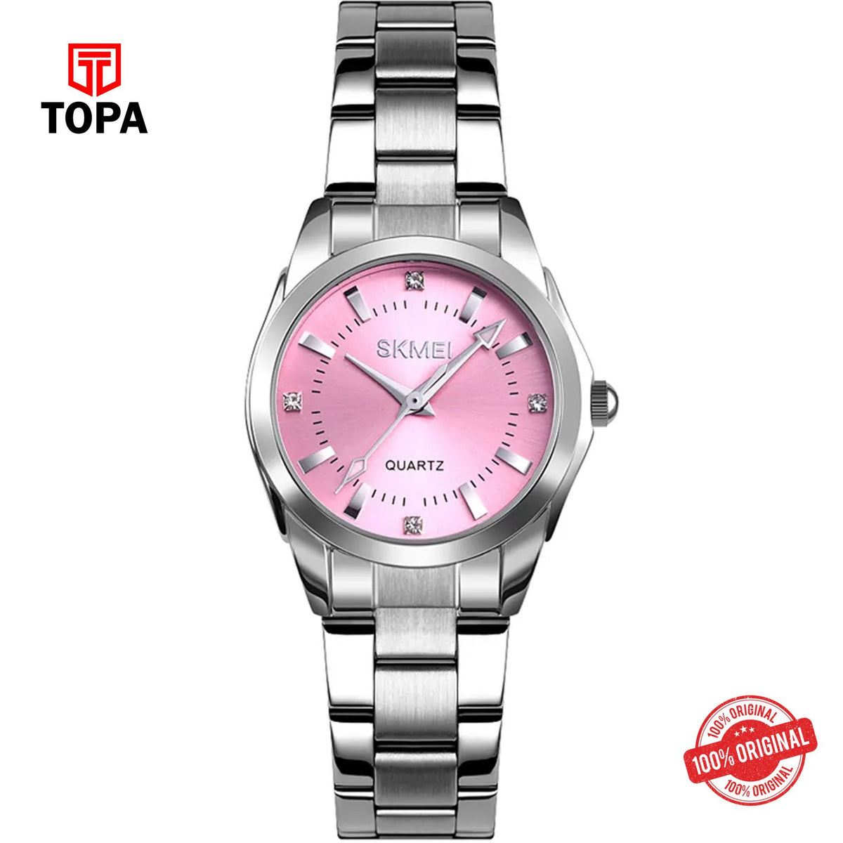 Topa Skmei-1620-L-CH-PNK-Metal-Band-Women-Watch - Product Image 1
