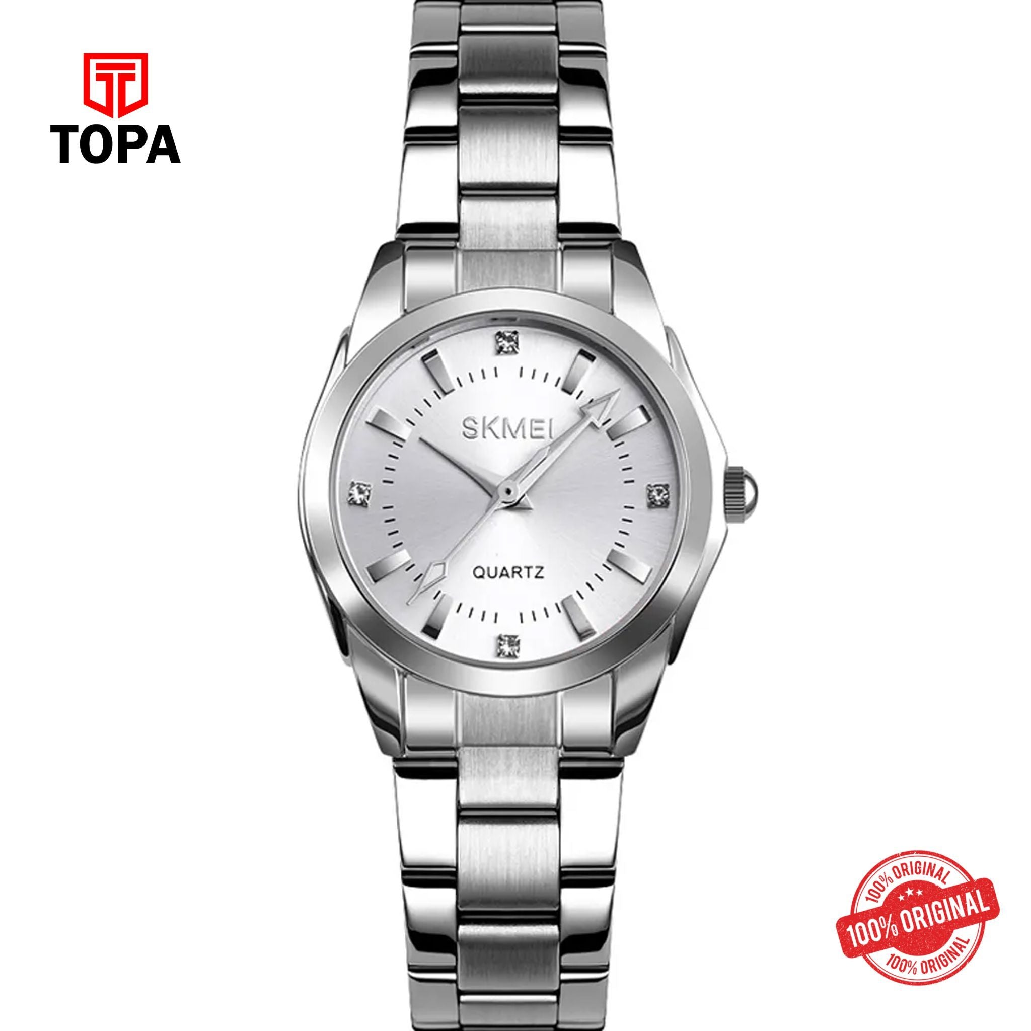 Topa Skmei-1620-L-CH-WHT-Metal-Band-Women-Watch - Product Image 1