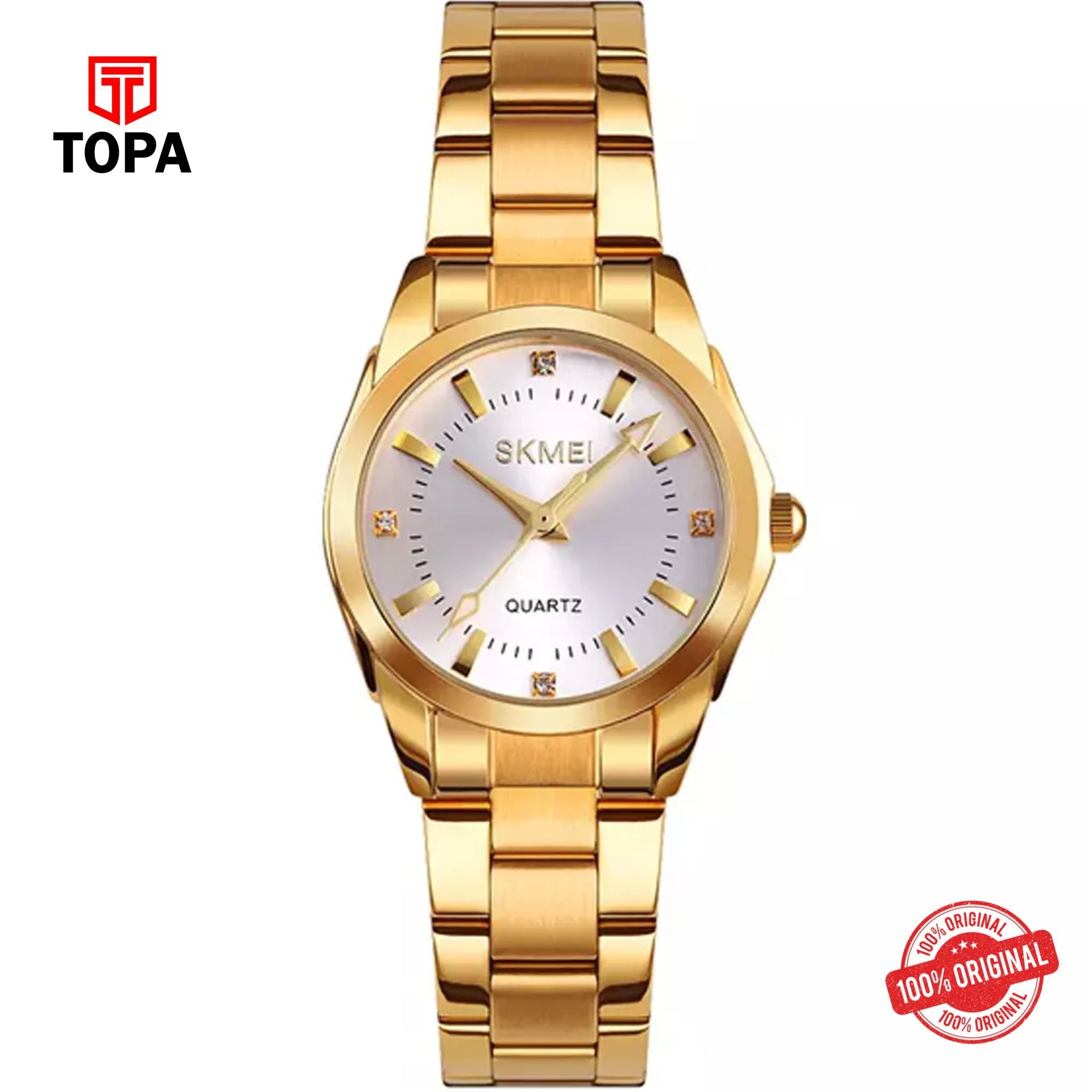 Topa Skmei-1620-L-GLD-WHT-Metal-Band-Women-Watch - Product Image 1