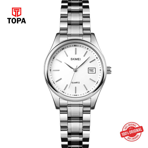 Topa Skmei-1693-CH-WHT-Metal-Band-Women-Watch - Product Image 1