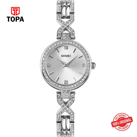 Topa Skmei-1738-CH-WHT-Metal-Band-Women-Watch - Product Image 1