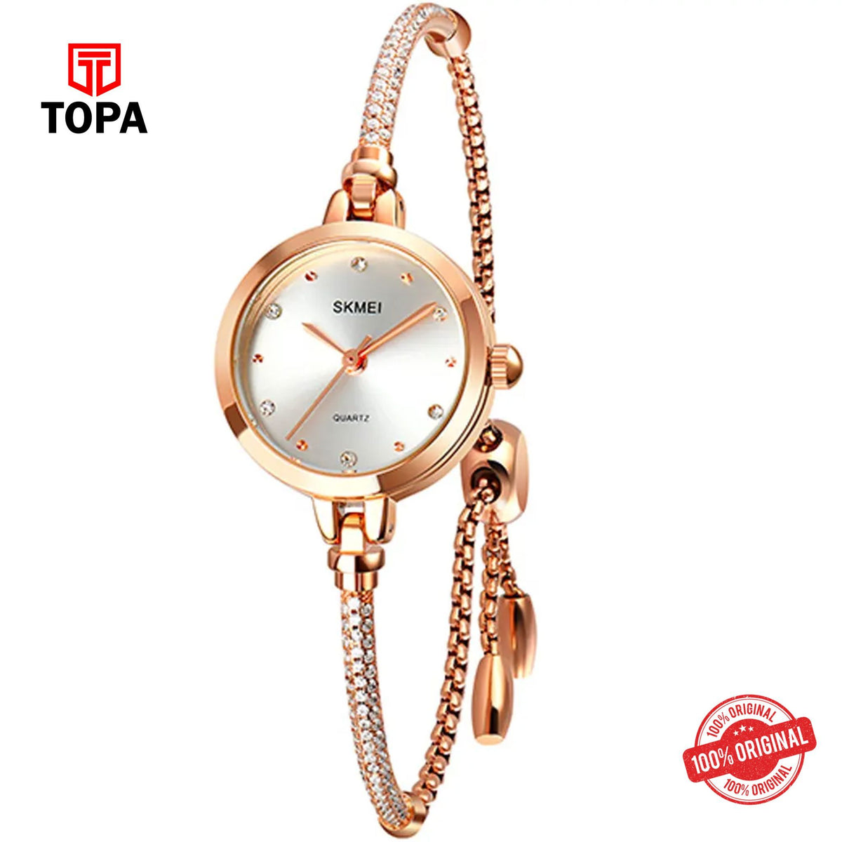 Topa Skmei-1805-L-RS-WHT-Metal-Band-Women-Watch - Product Image 1