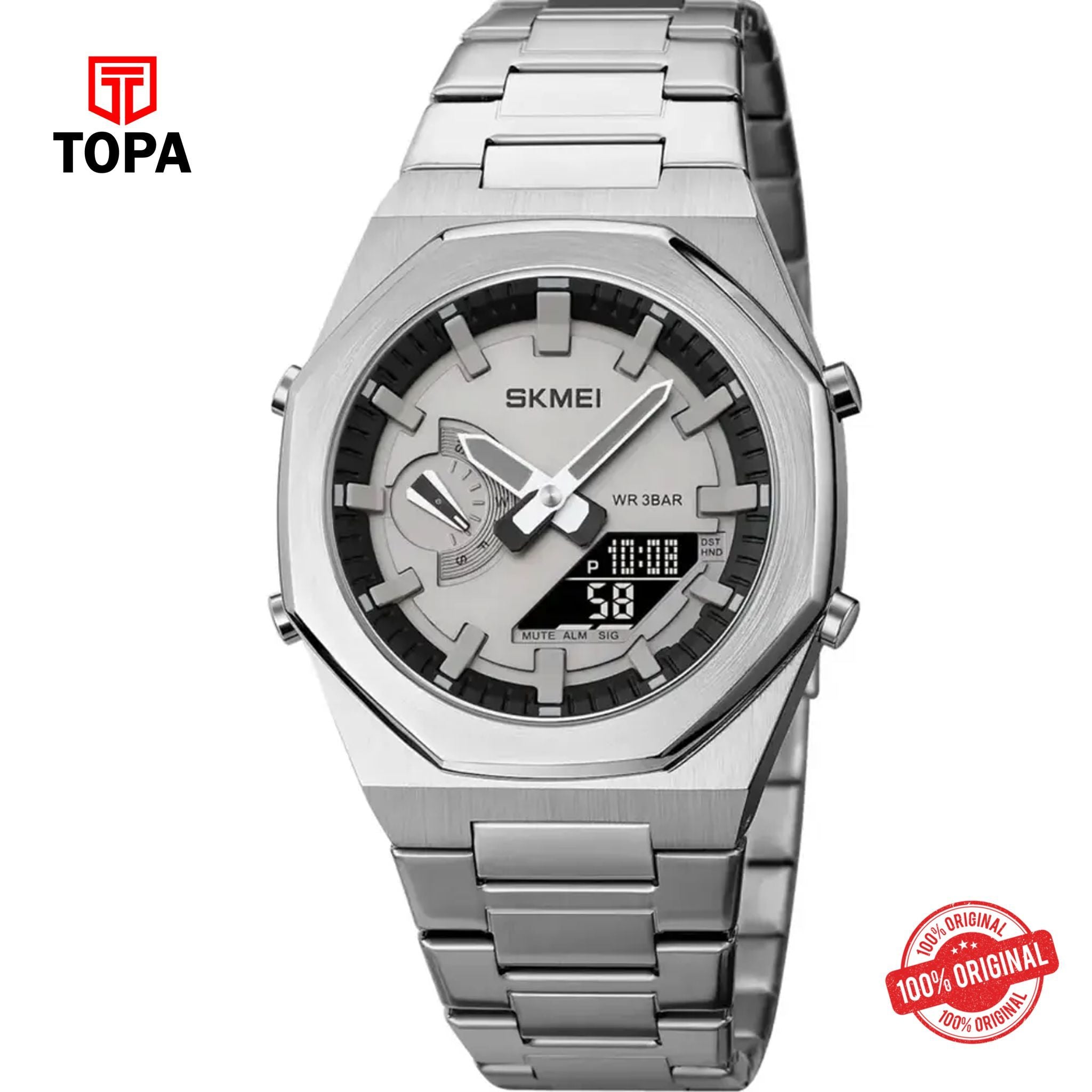 Topa Skmei-1816-G-CH-GRY-Metal-Band-Men-Watch - Product Image 1