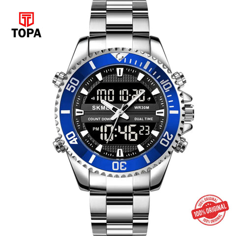 Topa Skmei-1850-G-CHBLU-BLK-Metal-Band-Men-Watch - Product Image 1
