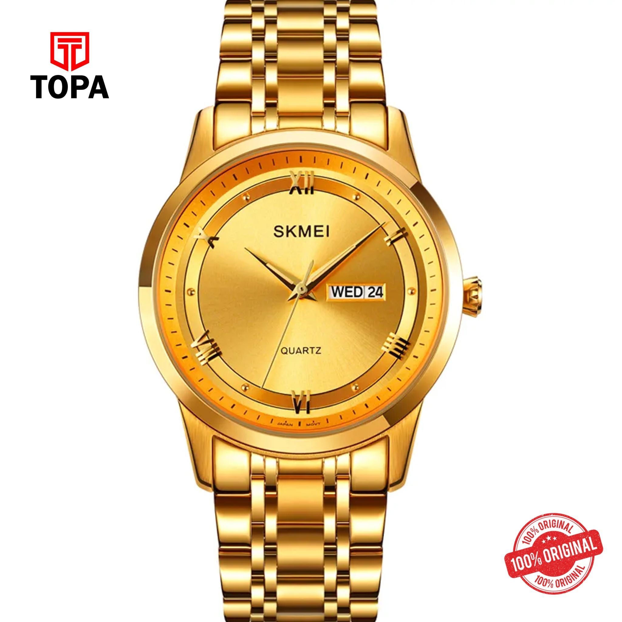Topa Skmei-1870-GLD-Metal-Band-Men-Watch - Product Image 1