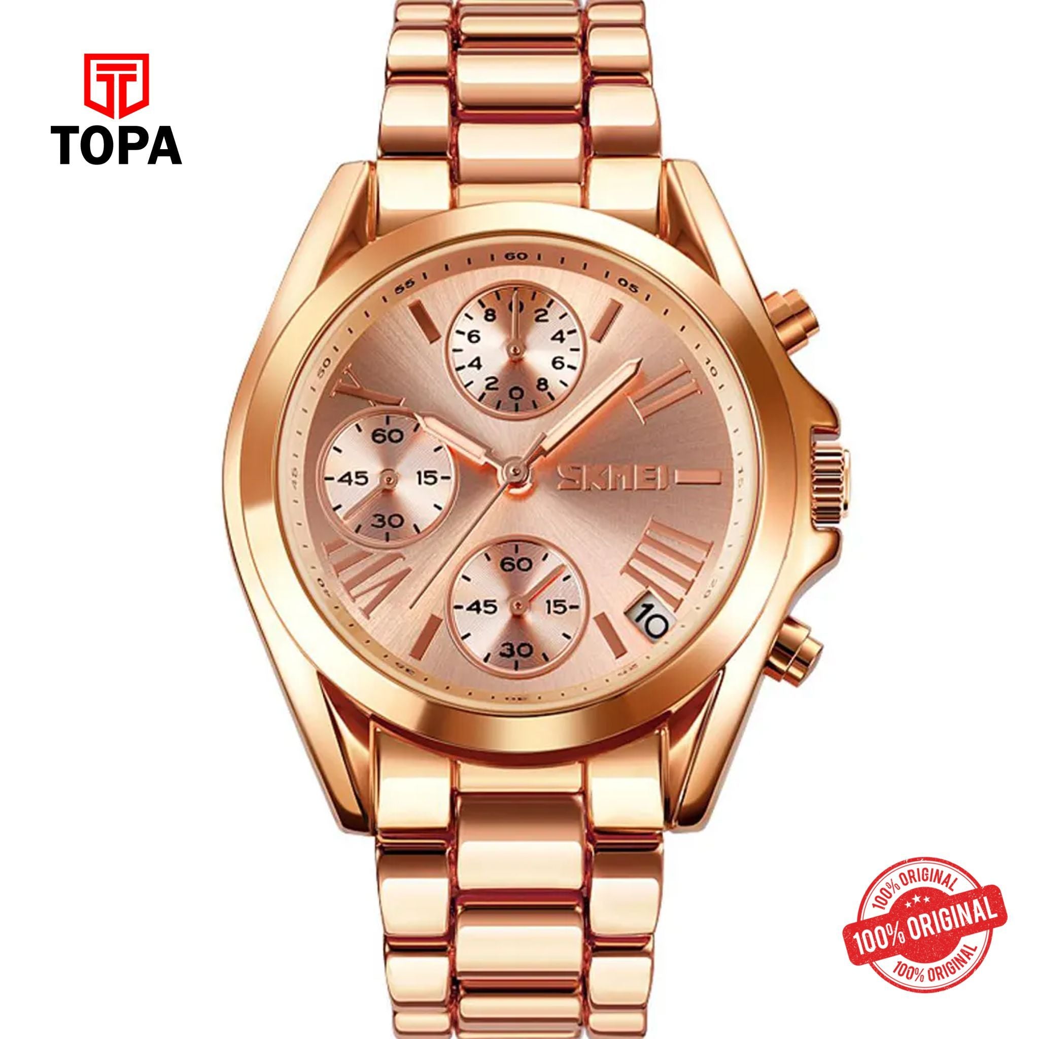 Topa Skmei-1897-RG-Metal-Band-Women-Watch - Product Image 1
