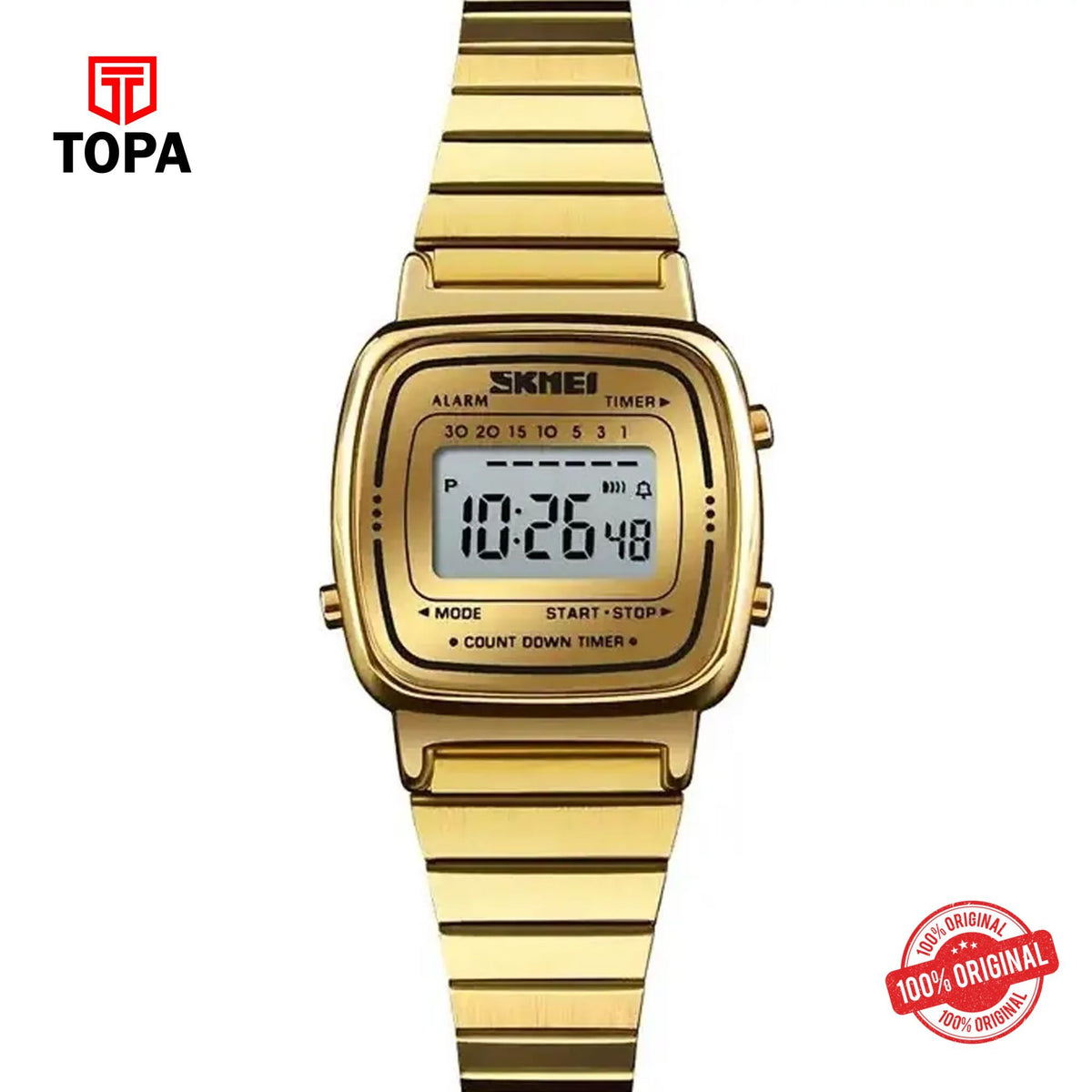 Topa Skmei-1901-GLD-DIGI-Metal-Band-Women-Watch - Product Image 1