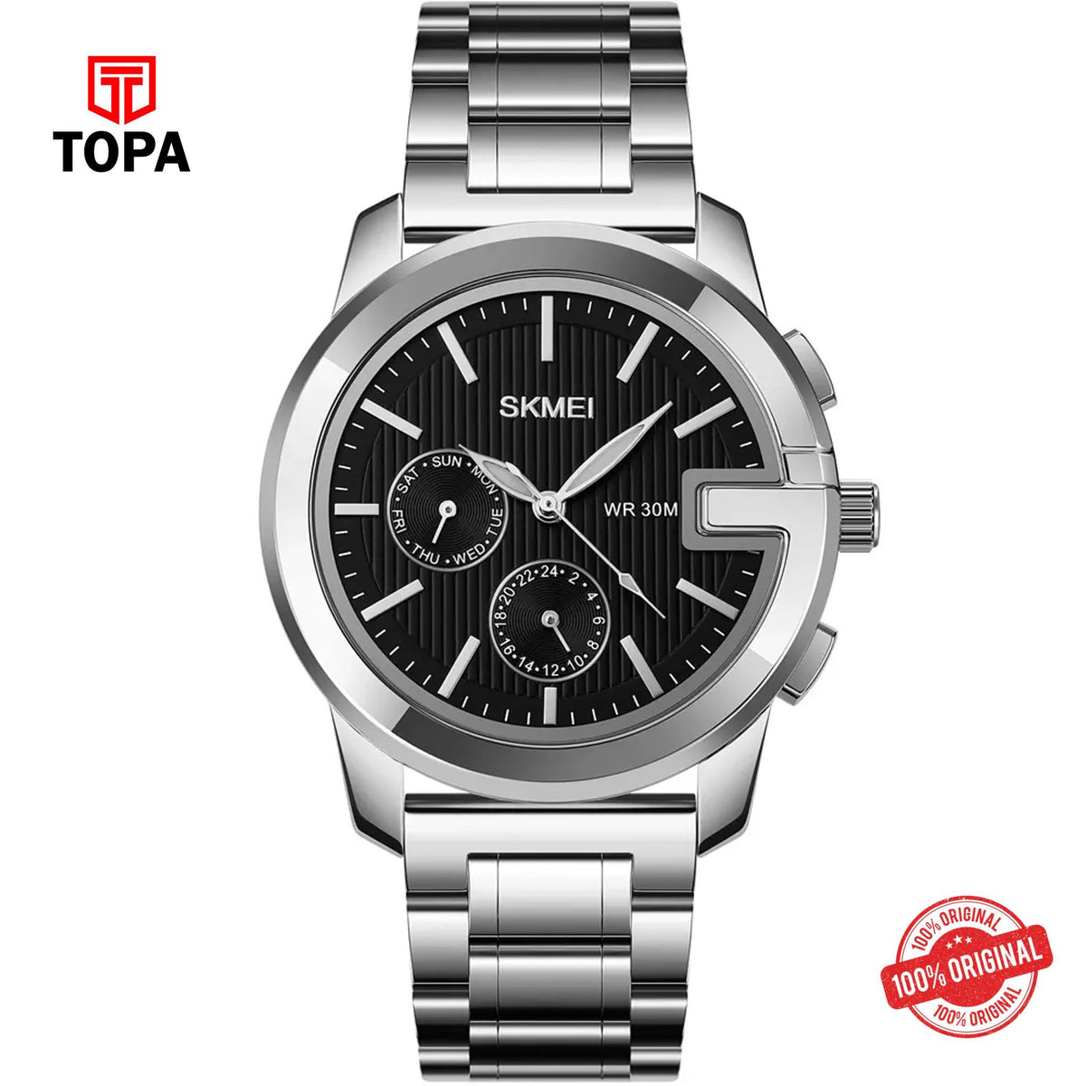Topa Skmei-1962-CH-BLK-Metal-Band-Men-Watch - Product Image 1
