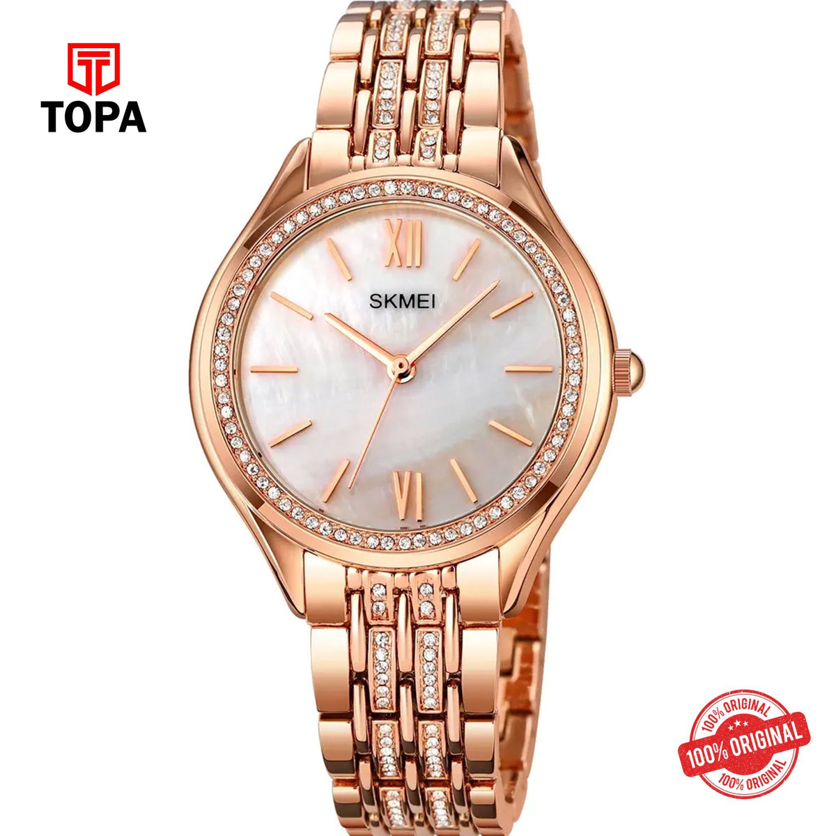 Topa Skmei-1970-L-RS-WHT-Metal-Band-Women-Watch - Product Image 1
