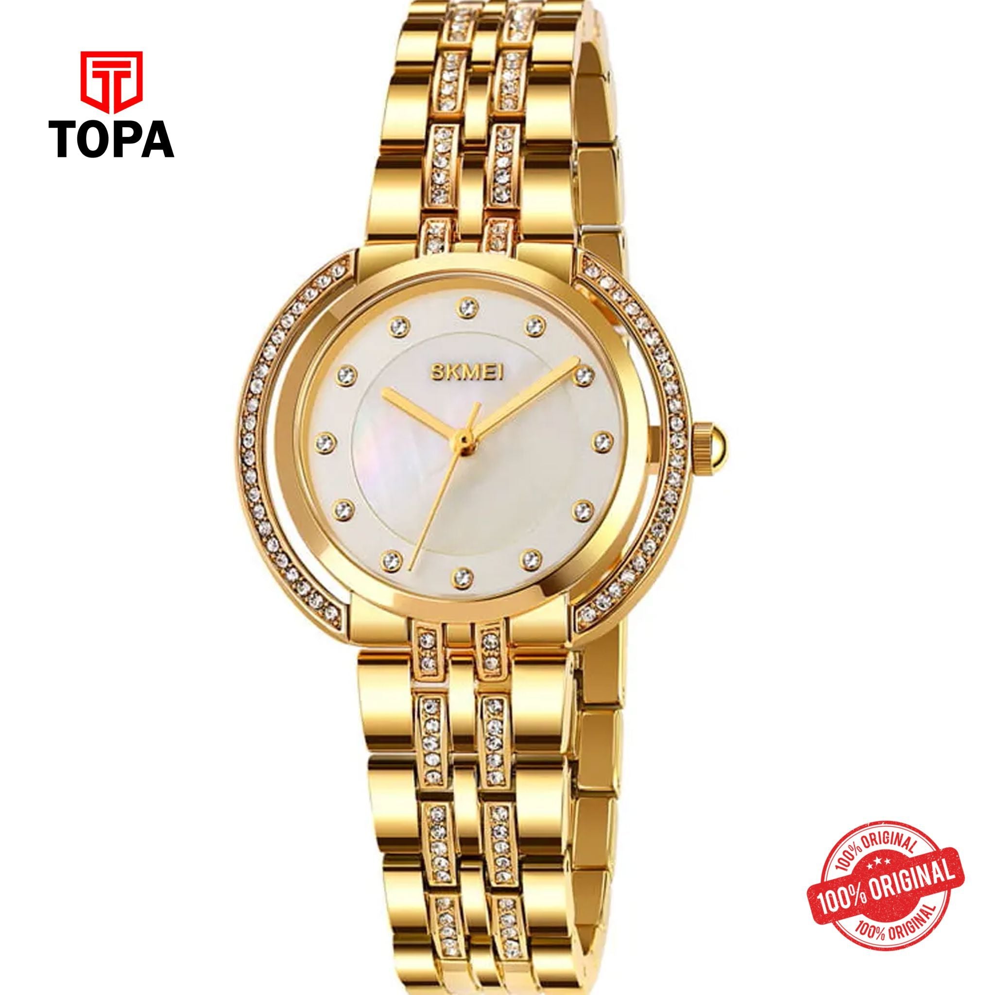 Topa Skmei-1979-L-GLD-WHT-Metal-Band-Women-Watch - Product Image 1