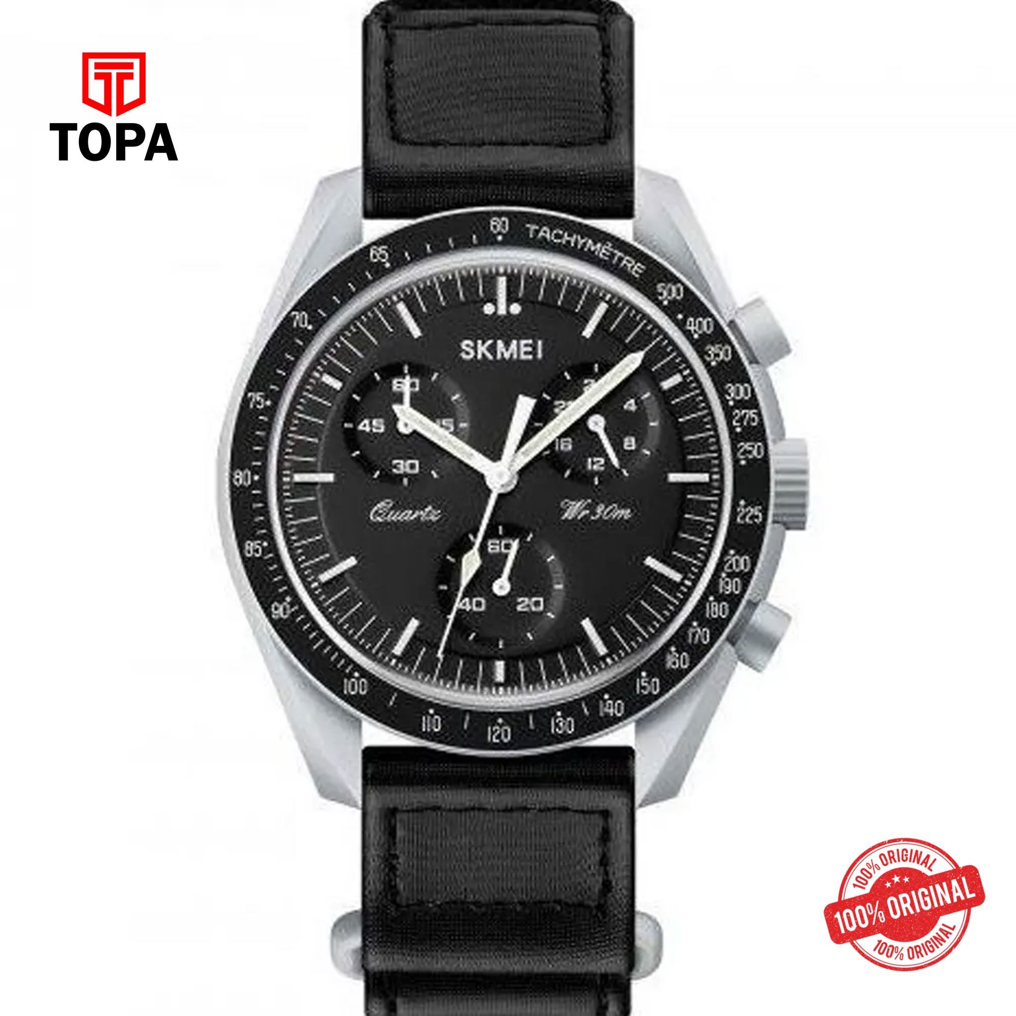 Topa Skmei-1982-GRY-BLK-Nylon-Band-Men-Watch - Product Image 1