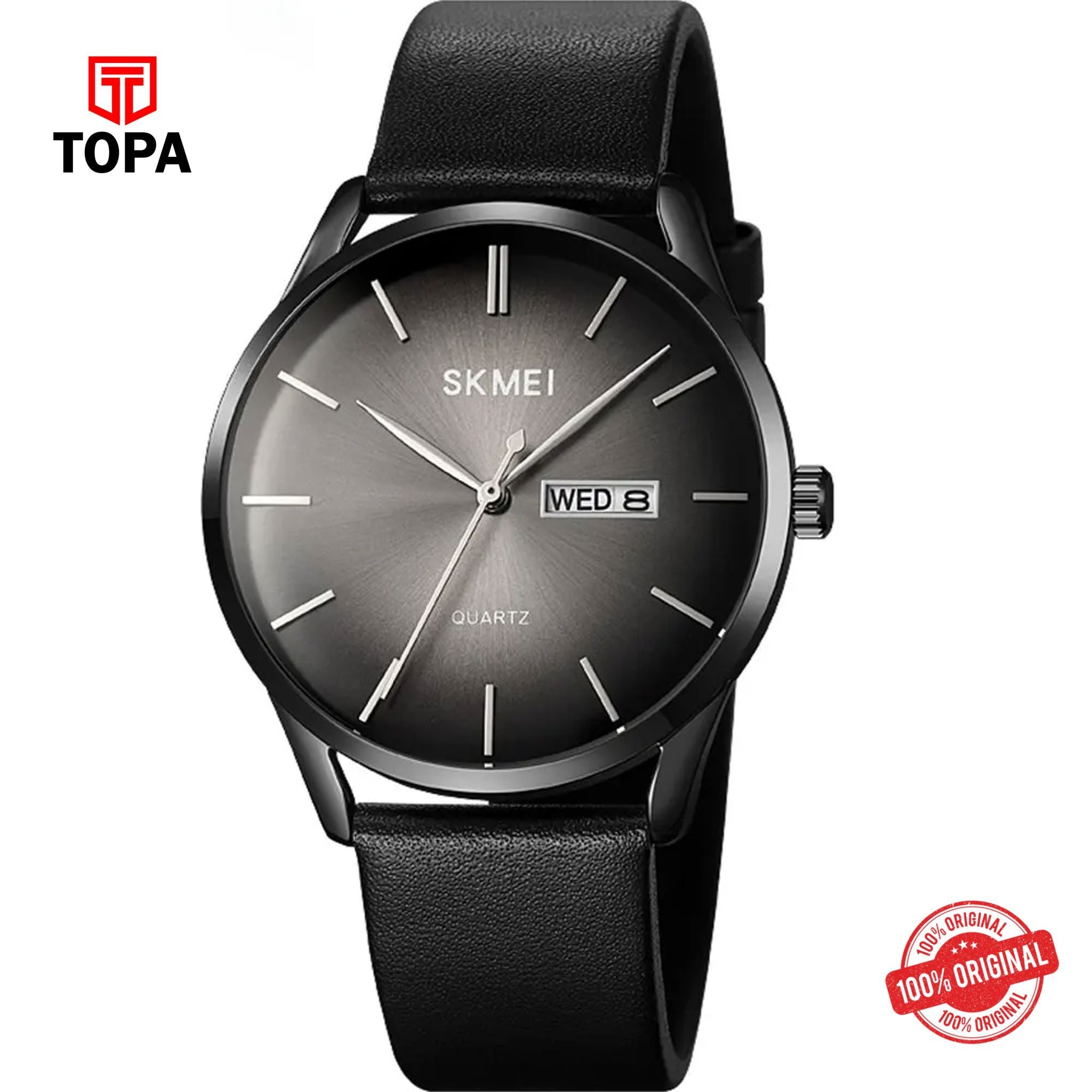 Topa Skmei-1991-BLK-Leather-Band-Men-Watch - Product Image 1